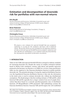 Estimation and Decomposition of Downside Risk for Portfolios with Non-Normal Returns