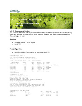 CIS 191 Linux Lab Exercise