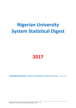Nigerian University System Statistical Digest 2017