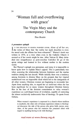 The Virgin Mary and the Contemporary Church