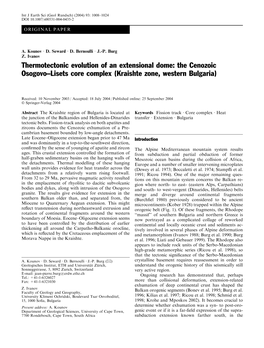 Thermotectonic Evolution of an Extensional Dome: the Cenozoic Osogovo–Lisets Core Complex (Kraishte Zone, Western Bulgaria)