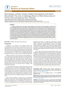 Determinants of Dairy Product Market Participation of the Rural Households