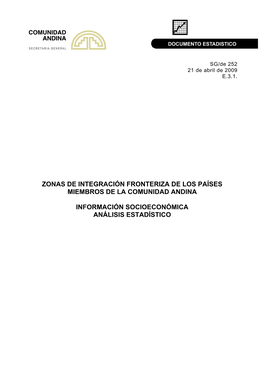 Zonas De Integración Fronteriza De Los Países Miembros De La Comunidad Andina