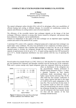 Compact Heat Exchangers for Mobile Co2 Systems