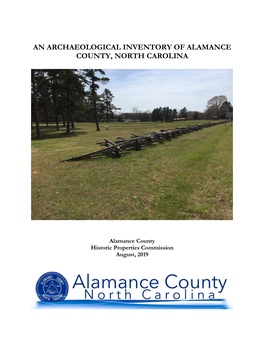 An Archaeological Inventory of Alamance County, North Carolina