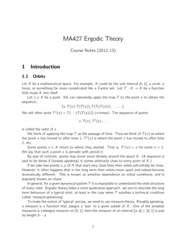 MA427 Ergodic Theory