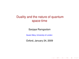 Duality and the Nature of Quantum Space-Time