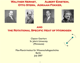 Walther Nernst, Albert Einstein, Otto Stern, Adriaan Fokker