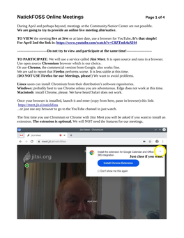 Natickfoss Online Meetings Page 1 of 4
