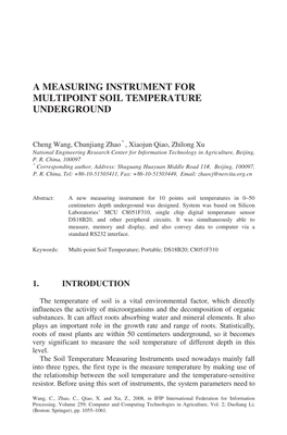 A Measuring Instrument for Multipoint Soil Temperature Underground