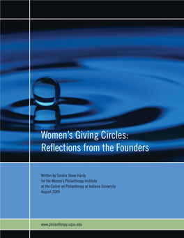 Women's Giving Circles: Reflections from the Founders