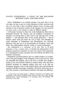 Plato's Euthydemus