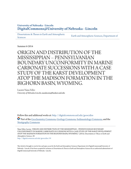 Pennsylvanian Boundary Unconformity in Marine Carbonate Successions