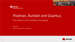 Podman, Buildah and Quarkus the Latest in Linux Containers Technology