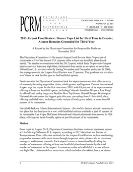 2013 Airport Food Review: Denver Tops List for First Time in Decade; Atlanta Remains Grounded for Third Year