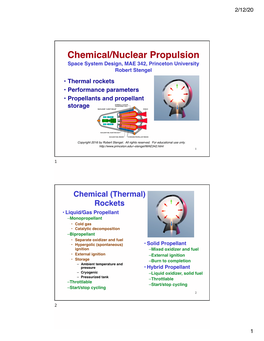 6. Chemical-Nuclear Propulsion MAE 342 2016