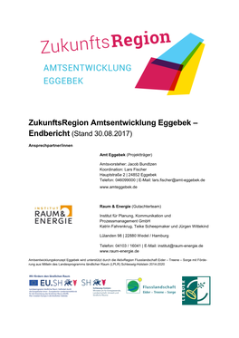 Zukunftsregion Amtsentwicklung Eggebek – Endbericht (Stand 30.08.2017)