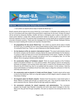 Page 1 of 5 Interview: Civil Aviation Minister Wellington Moreira Franco