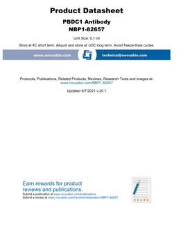 Product Datasheet PBDC1 Antibody NBP1-82657