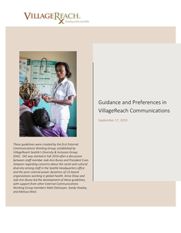 Guidance and Preferences in Villagereach Communications