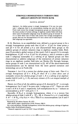 Strongly Homogeneous Torsion Free Abelian Groups of Finite Rank