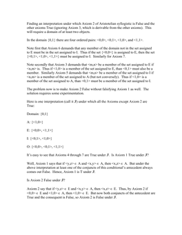 Finding an Interpretation Under Which Axiom 2 of Aristotelian Syllogistic Is