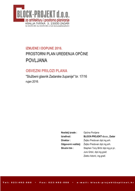 Prostorni Plan Uređenja Općine Povljana