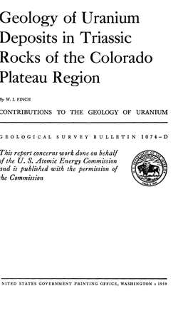 Geology of U Rani Urn Deposits in Triassic Rocks of the Colorado Plateau Region