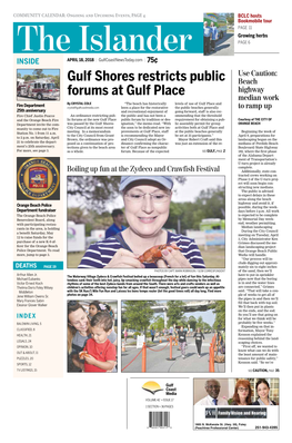 Gulf Shores Restricts Public Forums at Gulf Place