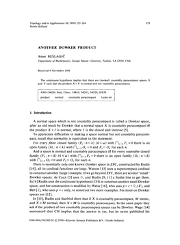 ANOTHER DOWKER PRODUCT 1. Introduction