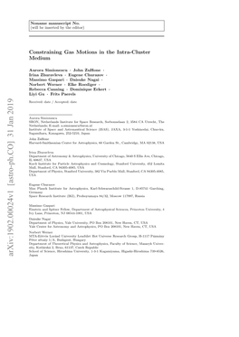 Constraining Gas Motions in the Intra-Cluster Medium