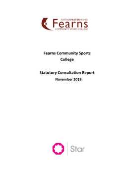 Fearns Community Sports College Statutory Consultation Report