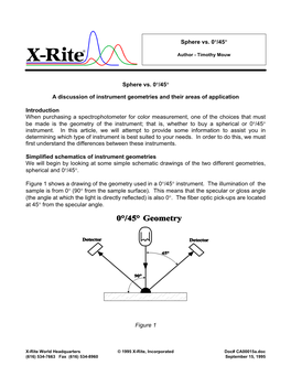 Sphere Vs. 0°/45° a Discussion of Instrument Geometries And