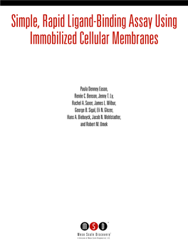 Simple, Rapid Ligand-Binding Assay Using Immobilized Cellular Membranes