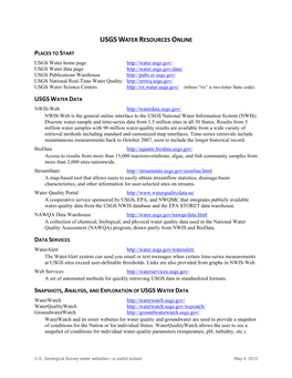 Usgs Water Data