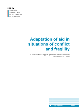 Adaptation of Aid in Situations of Conflict and Fragility