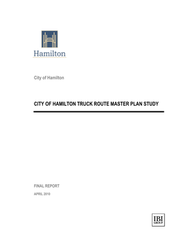 City of Hamilton Truck Route Master Plan Study