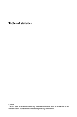 Tables of Statistics