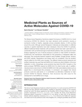 Medicinal Plants As Sources of Active Molecules Against COVID-19