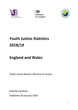 Youth Justice Statistics 2018/19 England and Wales