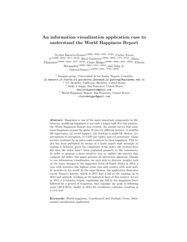 An Information Visualization Application Case to Understand the World Happiness Report