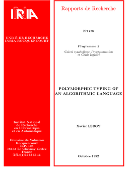 Xavier Leroy's Phd Thesis