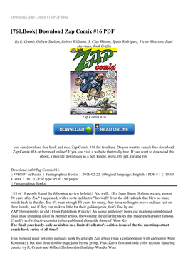 Download Zap Comix #16 PDF