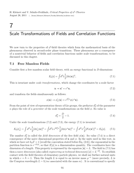 Scale Transformations of Fields and Correlation Functions