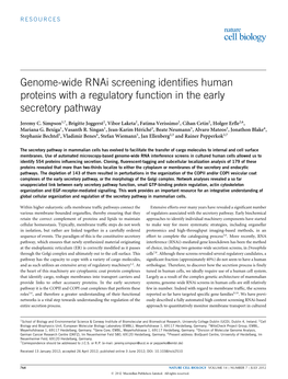 Genome-Wide Rnai Screening Identifies Human Proteins with A