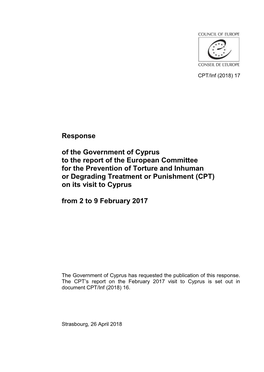 Response of the Government of Cyprus to the Report of The