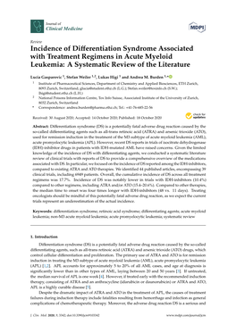 Incidence of Differentiation Syndrome Associated with Treatment