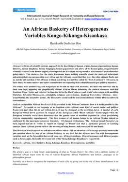 An African Basketry of Heterogeneous Variables Kongo-Kikongo-Kisankasa