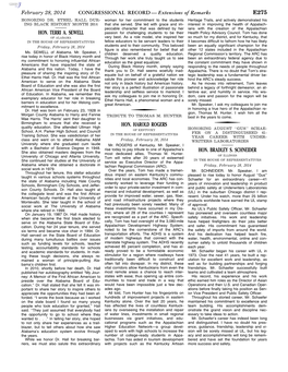 Extensions of Remarks E275 HON. TERRI A. SEWELL HON. HAROLD ROGERS HON. BRADLEY S. SCHNEIDER