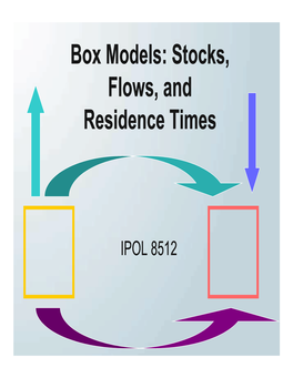 Stocks, Flows, and Residence Times Box Models